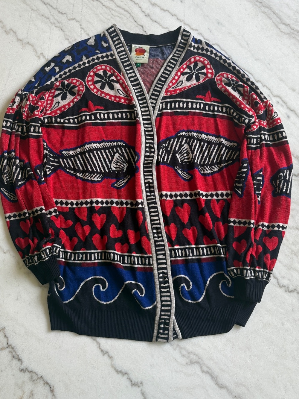FARM Rio Nautical Heart Patterned Women’s Cardigan